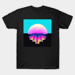 Colorful cyber abstraction portal with an arrow T-Shirt